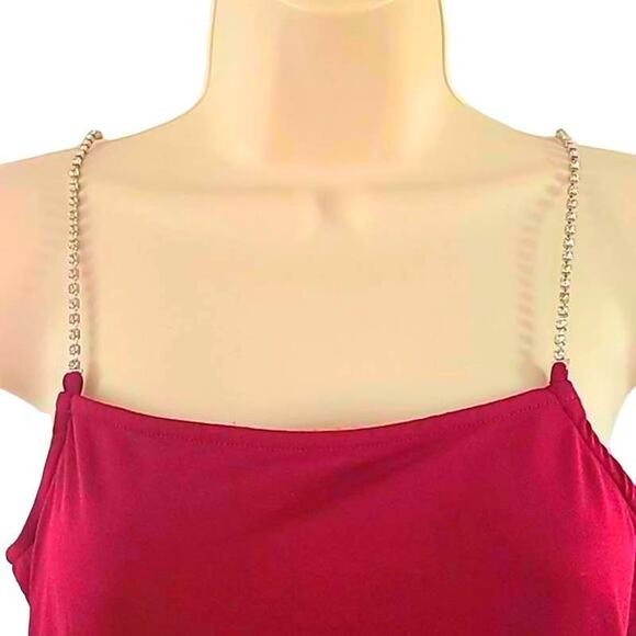 NWOT Vero Moda Women’s Fig Purple Tank Top w/ Crystal Spaghetti Straps Size XS - Picture 6 of 9